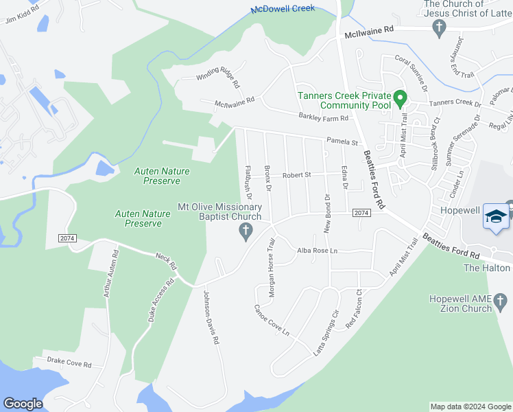 map of restaurants, bars, coffee shops, grocery stores, and more near 12142 Flatbush Drive in Huntersville