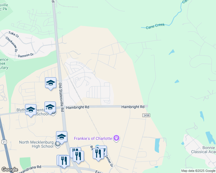 map of restaurants, bars, coffee shops, grocery stores, and more near 13536 Bryton Gap Boulevard in Huntersville