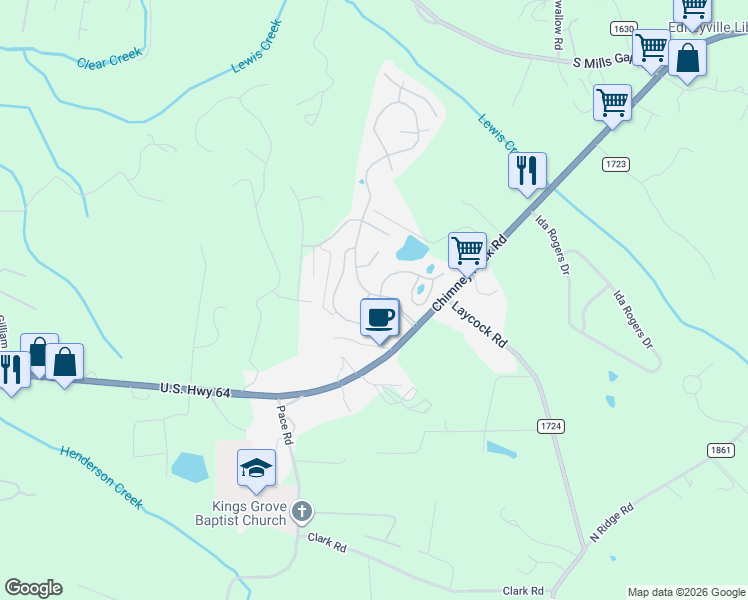 map of restaurants, bars, coffee shops, grocery stores, and more near 17 Black Iron Lane in Hendersonville