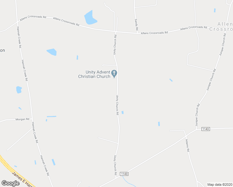 map of restaurants, bars, coffee shops, grocery stores, and more near 580 Unity Church Road in Four Oaks