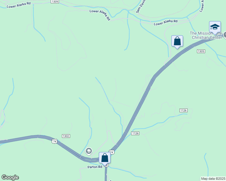 map of restaurants, bars, coffee shops, grocery stores, and more near 111 Maple Lane in Bryson City