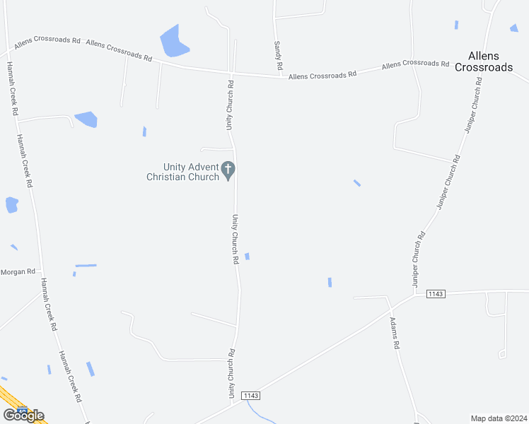 map of restaurants, bars, coffee shops, grocery stores, and more near 571 Unity Church Road in Four Oaks