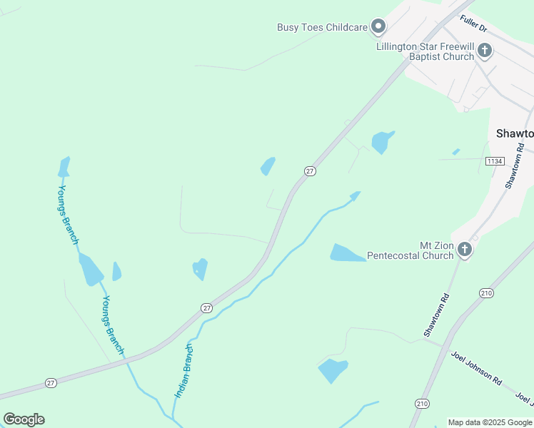 map of restaurants, bars, coffee shops, grocery stores, and more near 2302 North Carolina 27 in Lillington