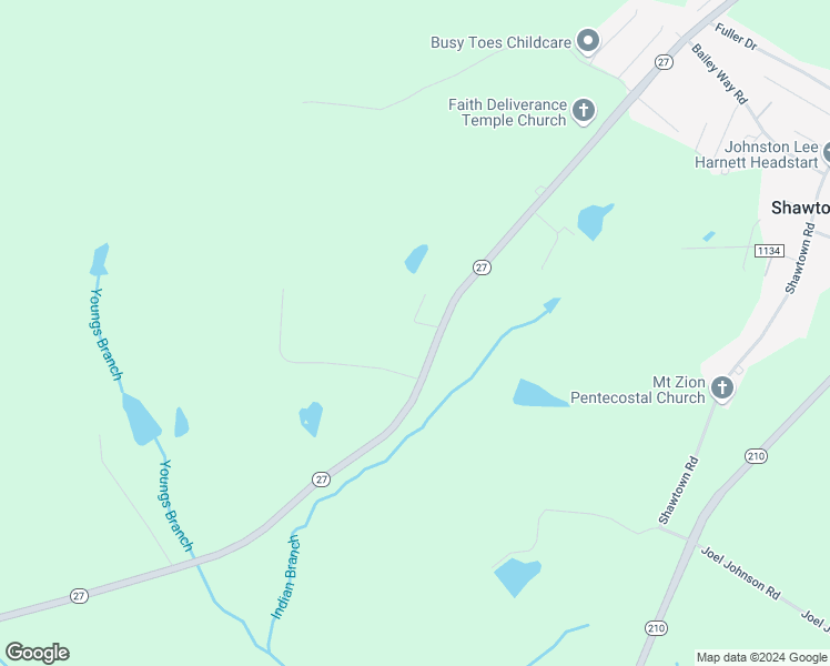 map of restaurants, bars, coffee shops, grocery stores, and more near 2302 North Carolina 27 in Lillington