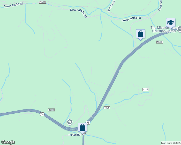 map of restaurants, bars, coffee shops, grocery stores, and more near 111 Maple Lane in Bryson City