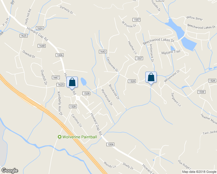 map of restaurants, bars, coffee shops, grocery stores, and more near 54 Brookside Drive in Hendersonville