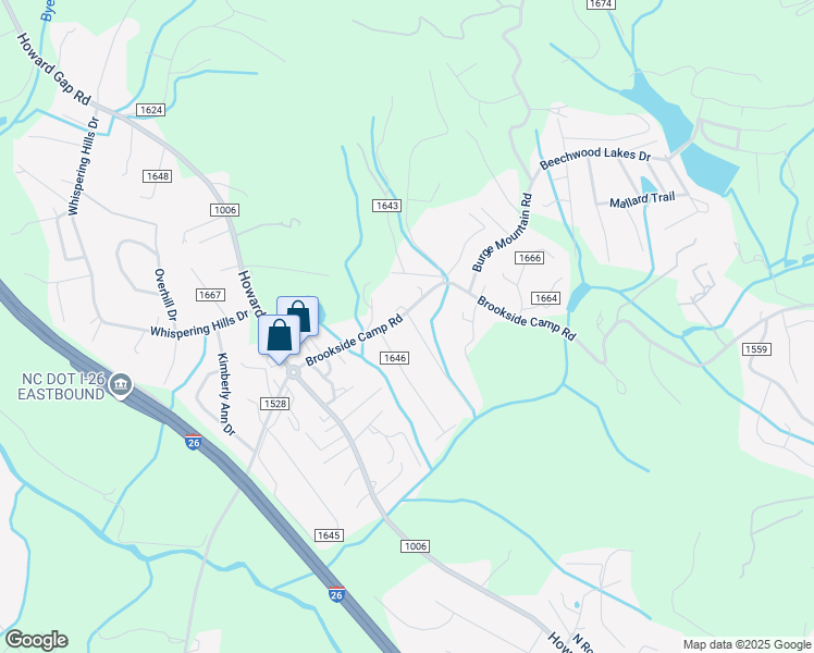 map of restaurants, bars, coffee shops, grocery stores, and more near 50 Brookside Drive in Hendersonville