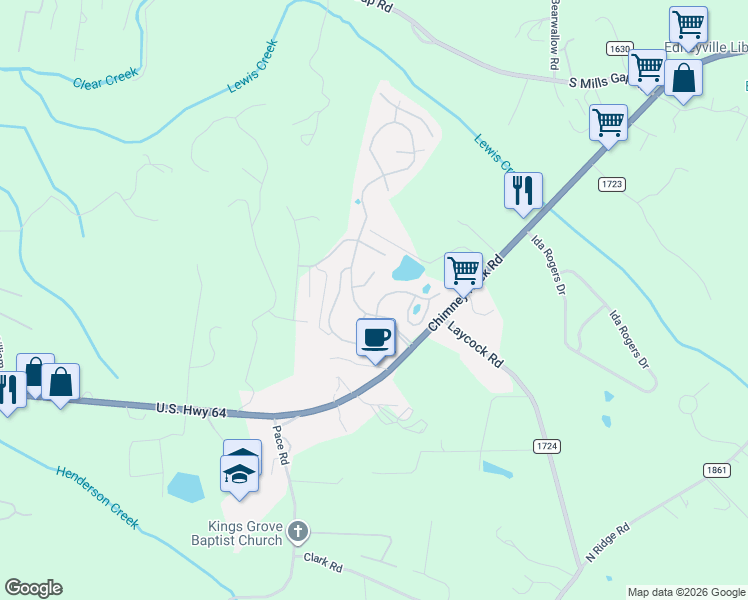 map of restaurants, bars, coffee shops, grocery stores, and more near 17 Black Iron Lane in Hendersonville