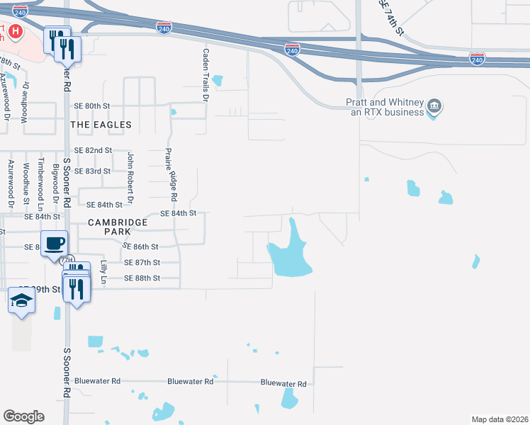 map of restaurants, bars, coffee shops, grocery stores, and more near 6248 Southeast 84th Street in Oklahoma City