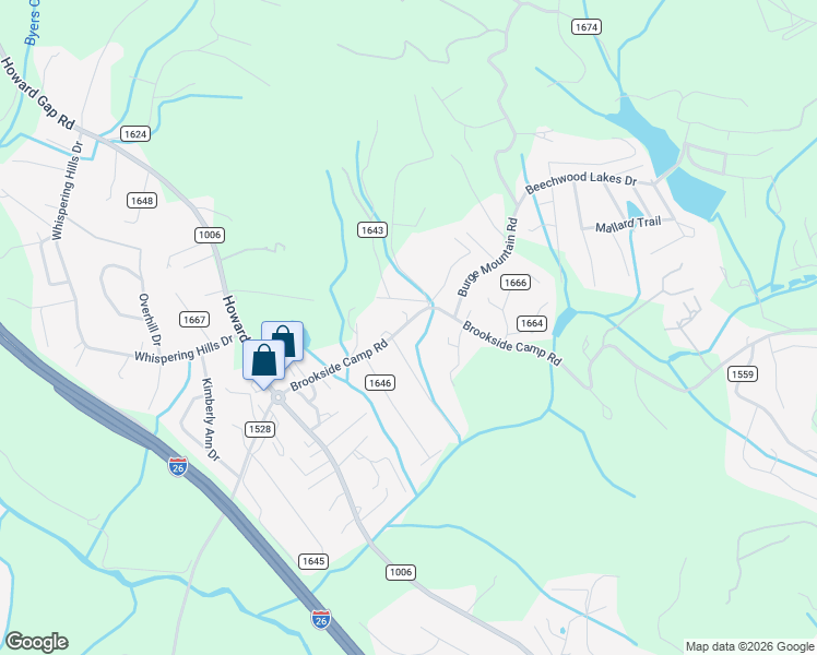 map of restaurants, bars, coffee shops, grocery stores, and more near 932 Brookside Camp Road in Hendersonville