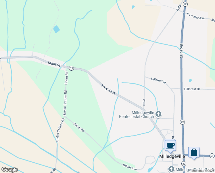 map of restaurants, bars, coffee shops, grocery stores, and more near 11395 Tennessee 22 Alternate in Enville