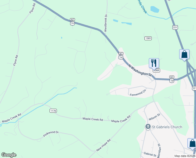 map of restaurants, bars, coffee shops, grocery stores, and more near 256 Silverplate Grill Road in Rutherfordton