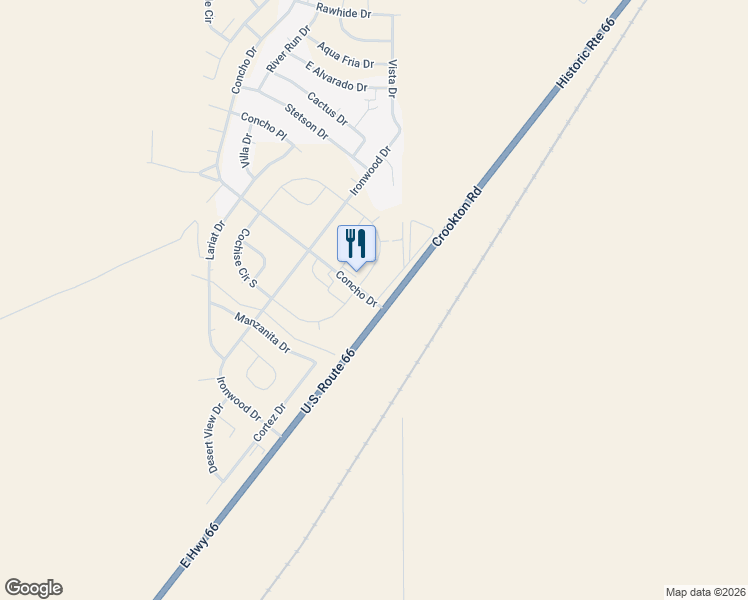map of restaurants, bars, coffee shops, grocery stores, and more near 7465 Concho Drive in Kingman