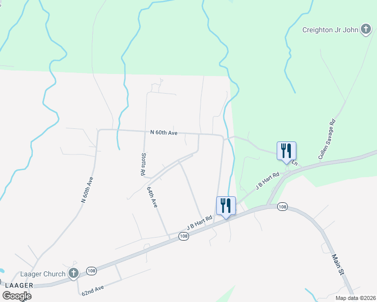 map of restaurants, bars, coffee shops, grocery stores, and more near 65 Duck Pond Road in Gruetli-Laager