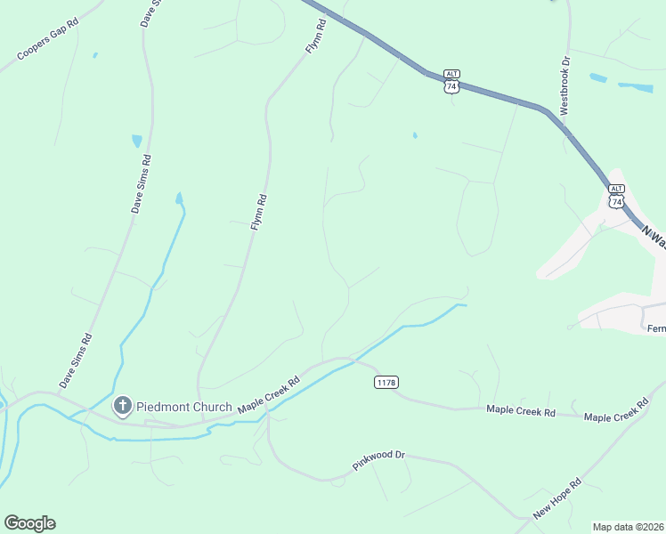 map of restaurants, bars, coffee shops, grocery stores, and more near Hill Road in Rutherfordton