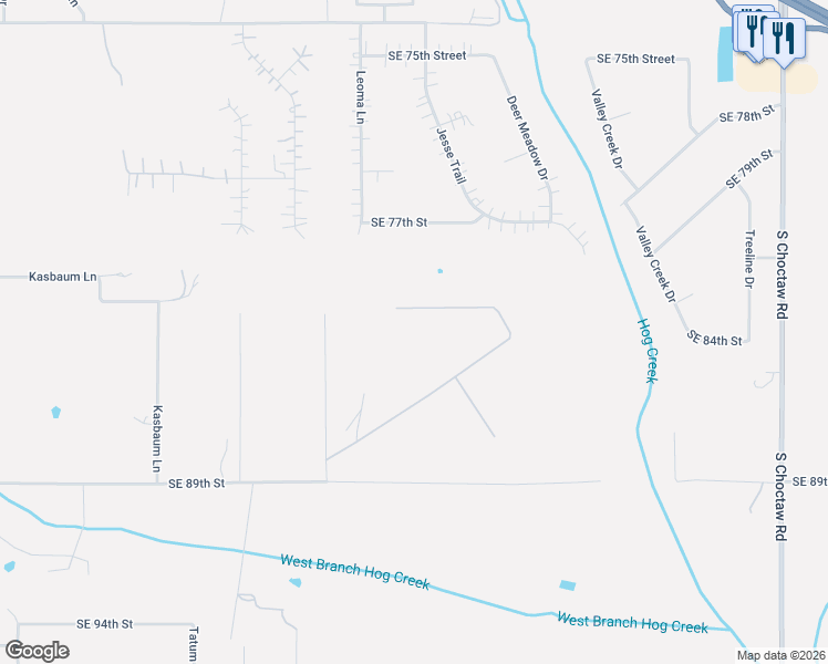 map of restaurants, bars, coffee shops, grocery stores, and more near 8421 Shady Ridge Road in Oklahoma City
