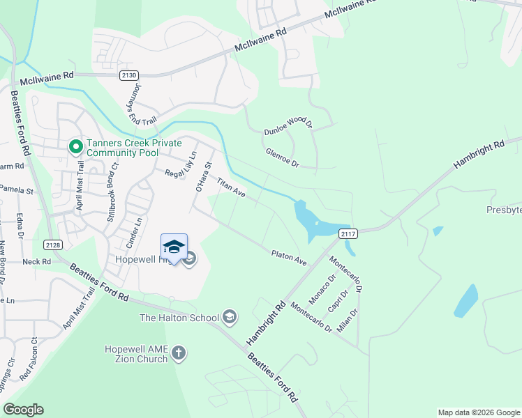map of restaurants, bars, coffee shops, grocery stores, and more near in Huntersville