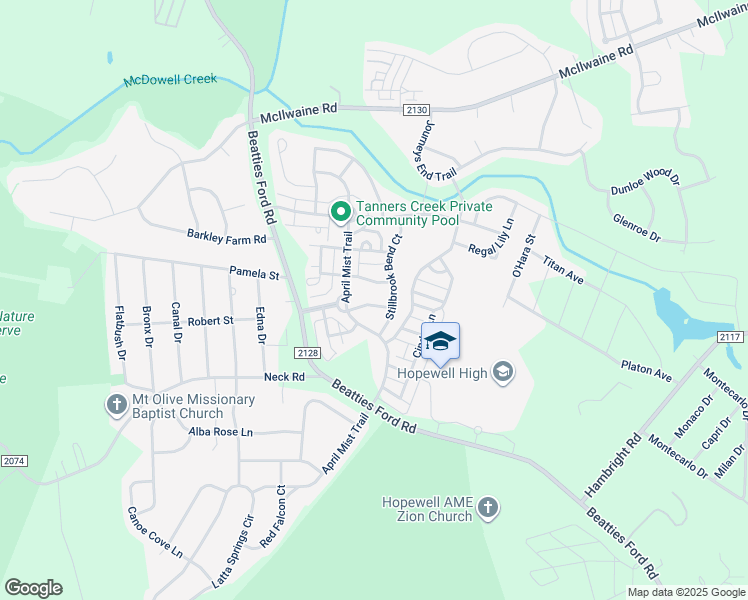 map of restaurants, bars, coffee shops, grocery stores, and more near 6923 Cascade Dream Court in Huntersville