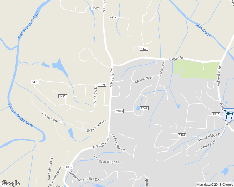map of restaurants, bars, coffee shops, grocery stores, and more near 107 Berry Hill Drive in Hendersonville