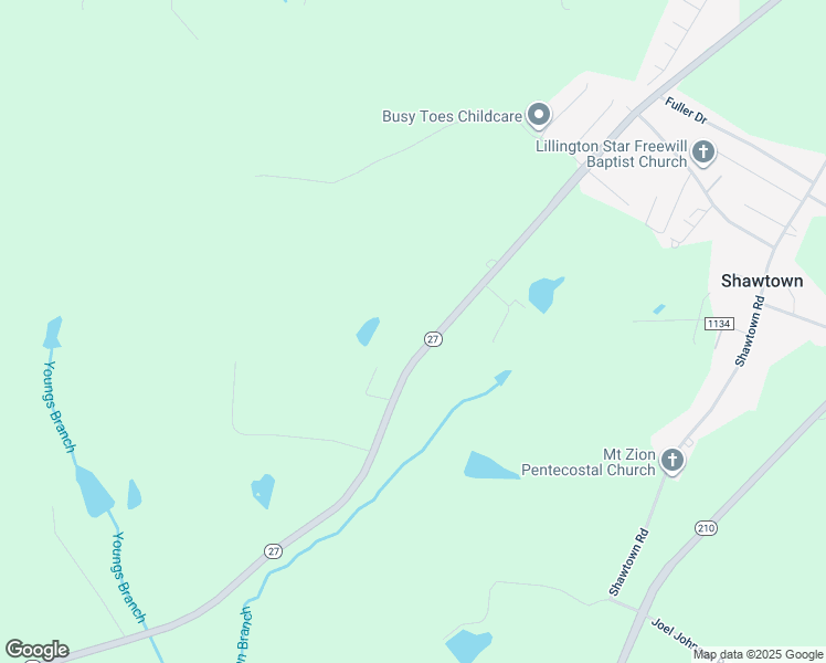 map of restaurants, bars, coffee shops, grocery stores, and more near 2198 North Carolina 27 in Lillington