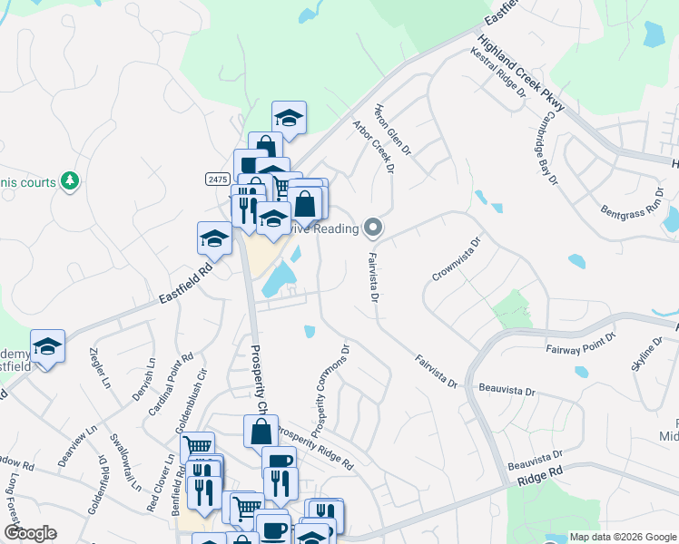 map of restaurants, bars, coffee shops, grocery stores, and more near 8829 Beaver Creek Dr in Charlotte