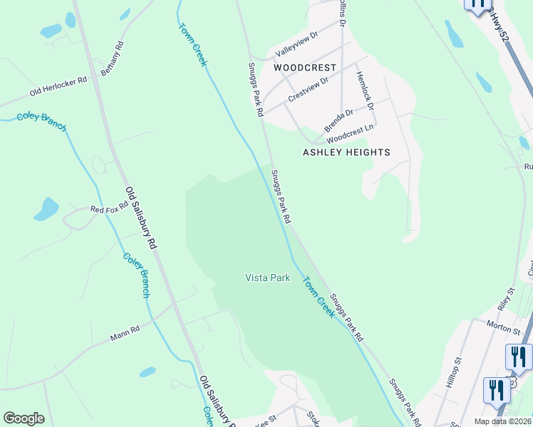 map of restaurants, bars, coffee shops, grocery stores, and more near 1867 Snuggs Park Road in Albemarle
