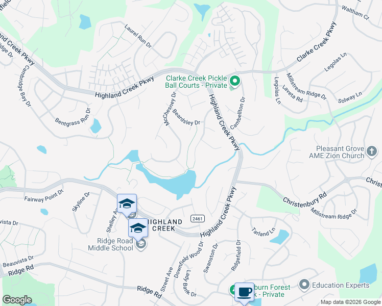 map of restaurants, bars, coffee shops, grocery stores, and more near 5430 McChesney Drive in Charlotte