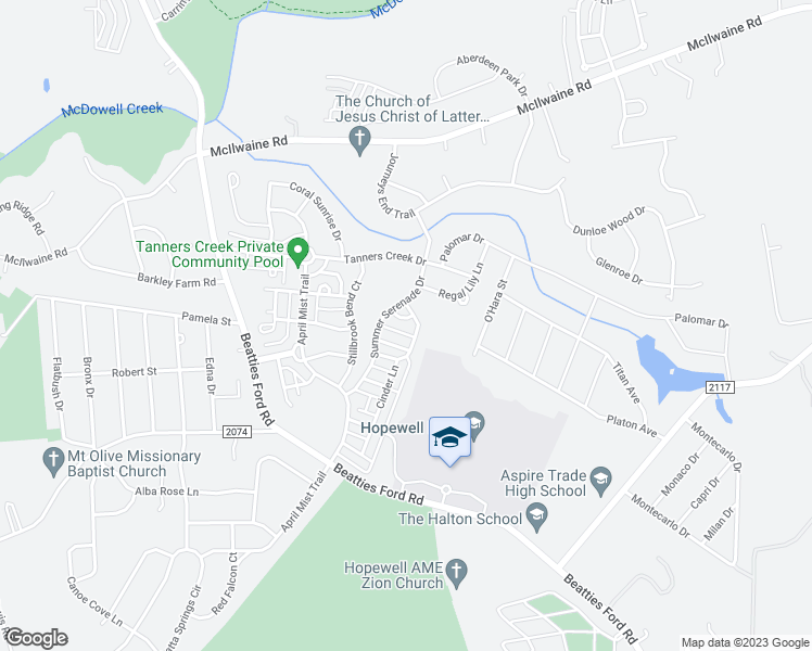map of restaurants, bars, coffee shops, grocery stores, and more near 9730 Dark Crystal Court in Huntersville