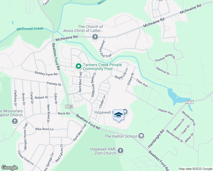 map of restaurants, bars, coffee shops, grocery stores, and more near 9726 Dark Crystal Court in Huntersville