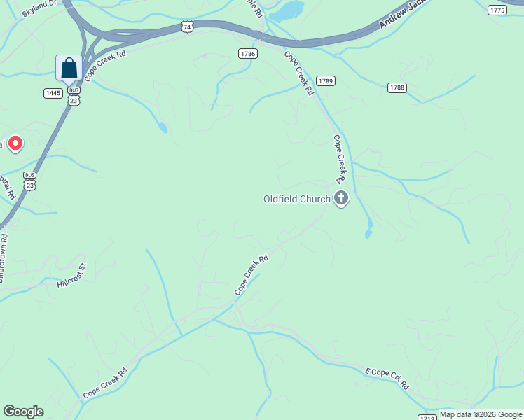 map of restaurants, bars, coffee shops, grocery stores, and more near 231 Leyla Court in Sylva