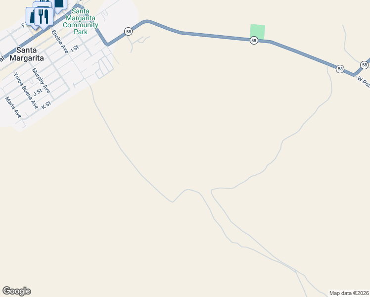 map of restaurants, bars, coffee shops, grocery stores, and more near in Santa Margarita