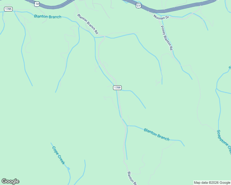 map of restaurants, bars, coffee shops, grocery stores, and more near 774 Blanton Branch Road in Sylva