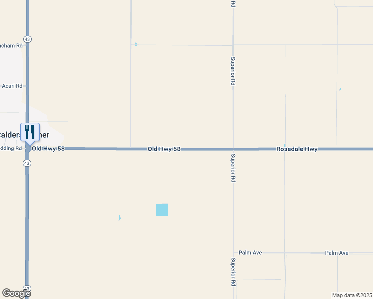 map of restaurants, bars, coffee shops, grocery stores, and more near Old Highway 58 in Bakersfield