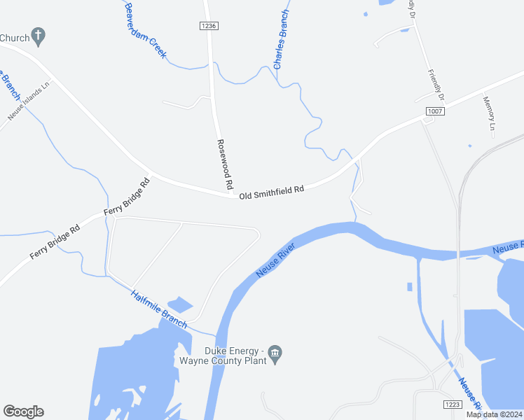 map of restaurants, bars, coffee shops, grocery stores, and more near 1933 Old Smithfield Road in Goldsboro