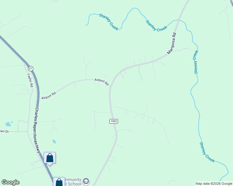 map of restaurants, bars, coffee shops, grocery stores, and more near 510 Mariposa Road in Stanley