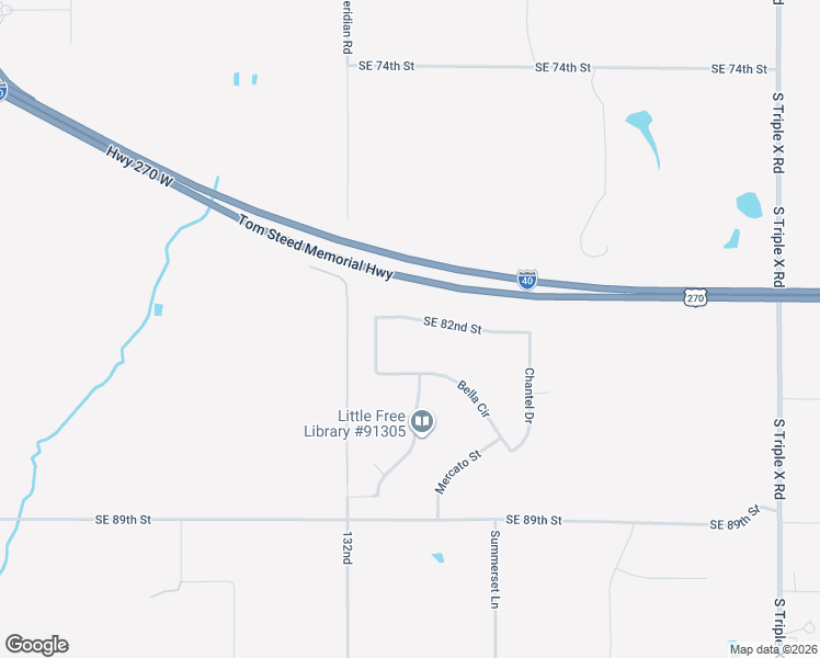 map of restaurants, bars, coffee shops, grocery stores, and more near 16100 Southeast 82nd Street in Choctaw