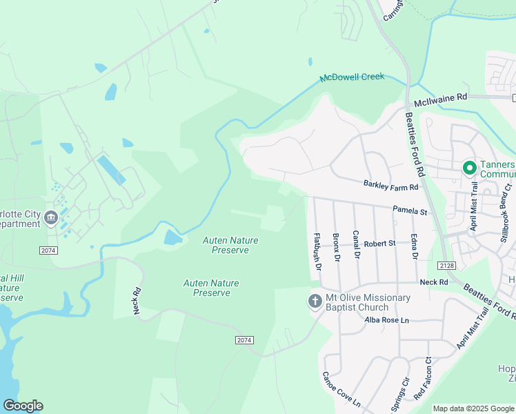 map of restaurants, bars, coffee shops, grocery stores, and more near 5717 Pamela Street in Huntersville