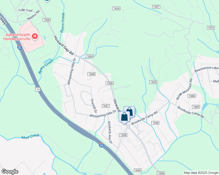map of restaurants, bars, coffee shops, grocery stores, and more near 2 Lexington Lane in Hendersonville