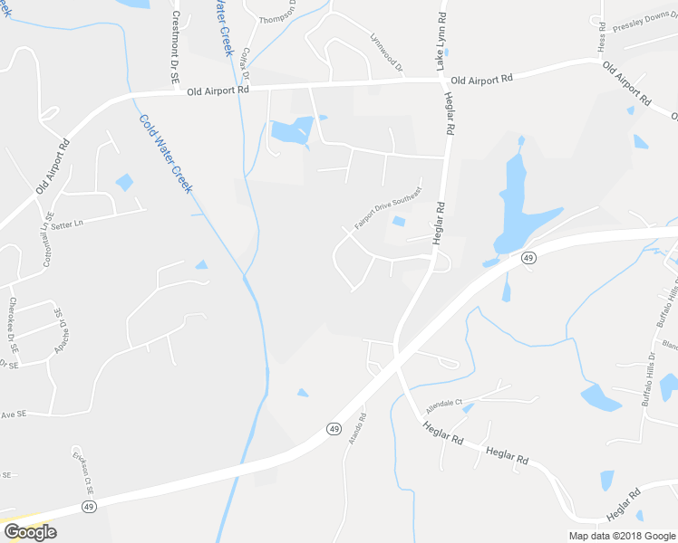 map of restaurants, bars, coffee shops, grocery stores, and more near 2376 Fairport Drive Southeast in Concord