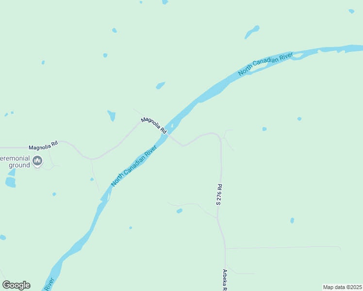 map of restaurants, bars, coffee shops, grocery stores, and more near South 276 Road in Okmulgee County