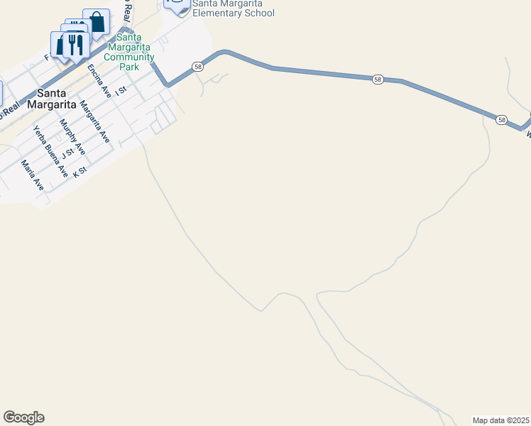 map of restaurants, bars, coffee shops, grocery stores, and more near in Santa Margarita