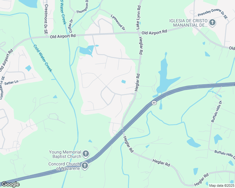 map of restaurants, bars, coffee shops, grocery stores, and more near 842 Langley Drive Southeast in Concord