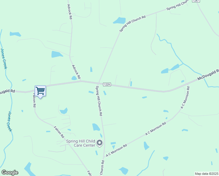 map of restaurants, bars, coffee shops, grocery stores, and more near 6037 McDougald Road in Lillington