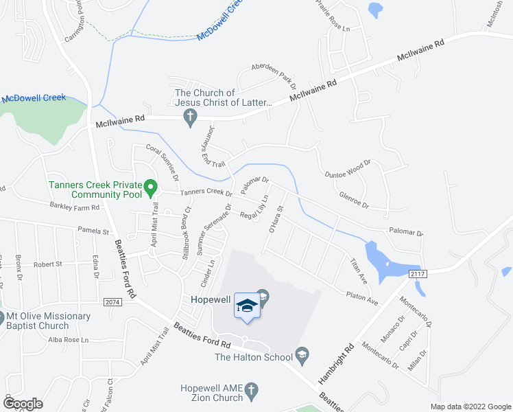 map of restaurants, bars, coffee shops, grocery stores, and more near 12011 Regal Lily Lane in Huntersville