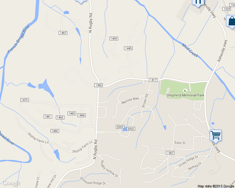 map of restaurants, bars, coffee shops, grocery stores, and more near 316 Melissa Way in Hendersonville
