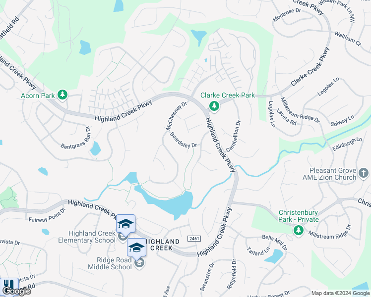 map of restaurants, bars, coffee shops, grocery stores, and more near 8227 Beardsley Drive in Charlotte