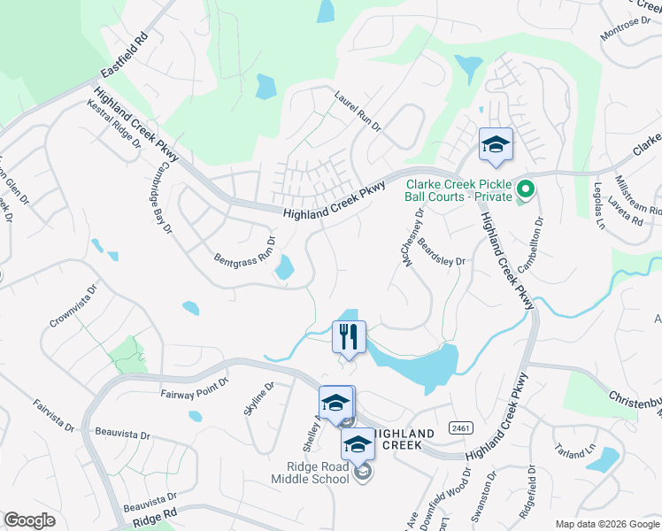 map of restaurants, bars, coffee shops, grocery stores, and more near 5365 Cambridge Bay Drive in Charlotte