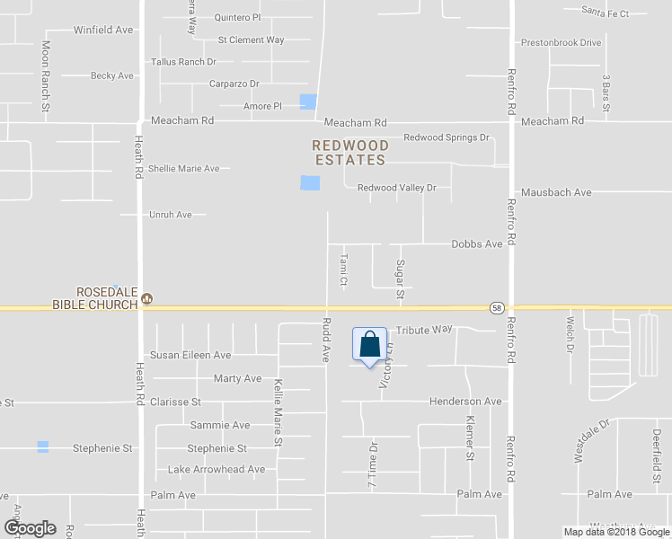 map of restaurants, bars, coffee shops, grocery stores, and more near 2719 Tami Court in Bakersfield