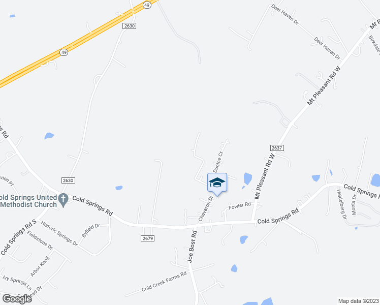 map of restaurants, bars, coffee shops, grocery stores, and more near 2334 Munsen Road in Concord