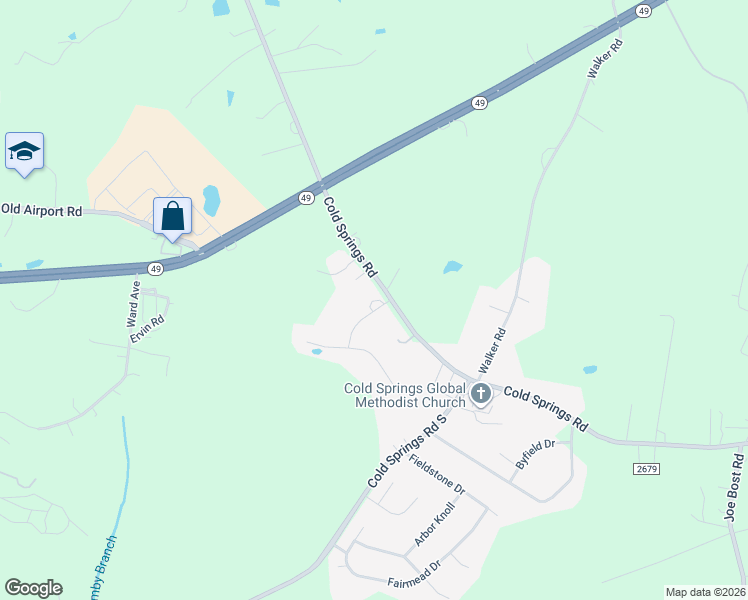 map of restaurants, bars, coffee shops, grocery stores, and more near 2346 Cold Springs Road in Concord